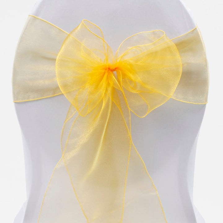 Organza Chair Sashes - Yellow