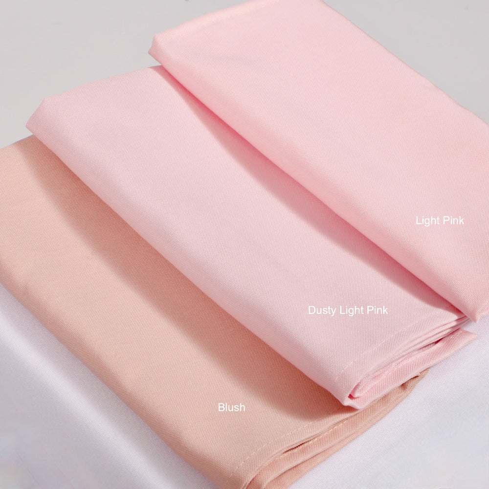 Comparison Image of Light Pink, Dusty Light Pink and Blush Napkins