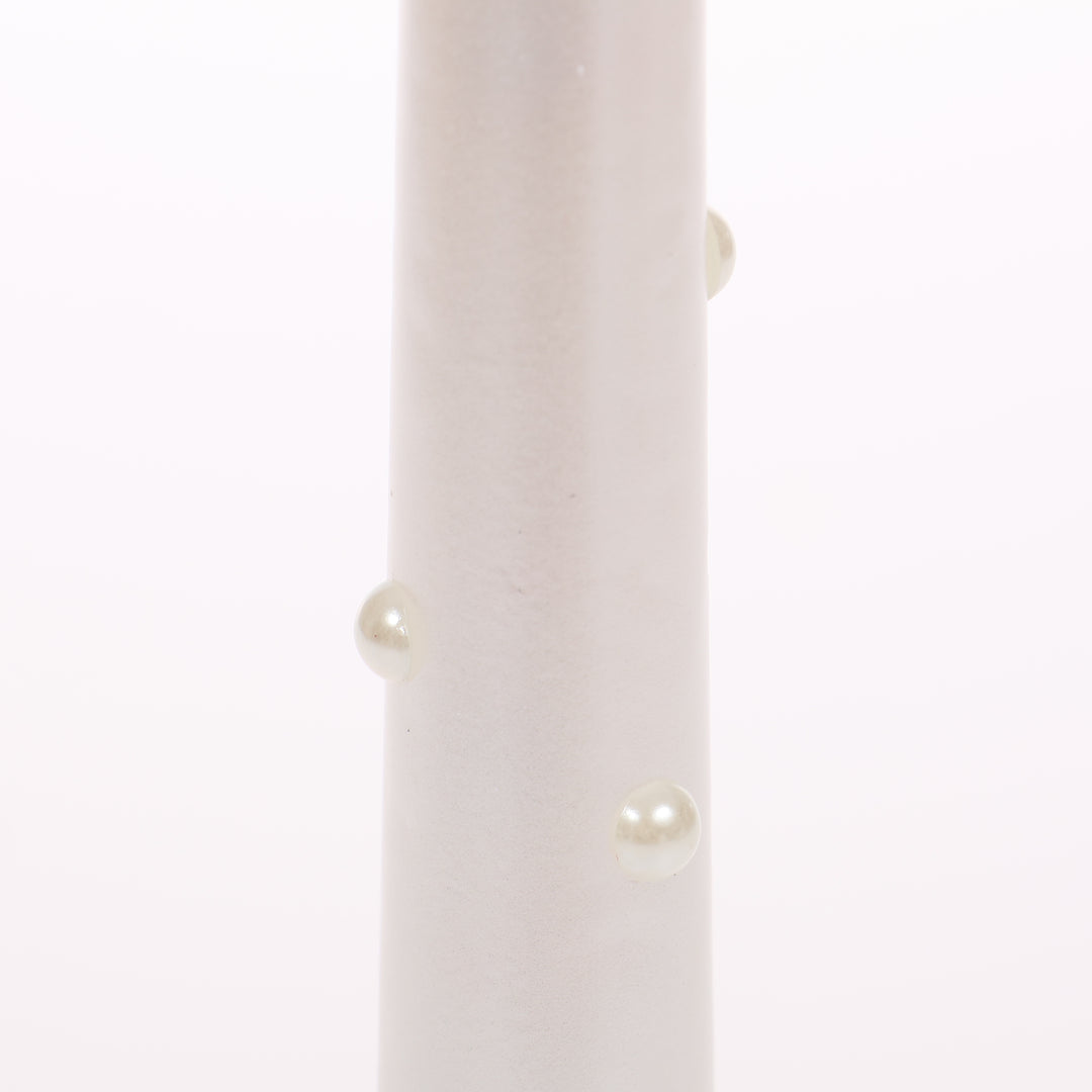 Pearl Taper Candles - White