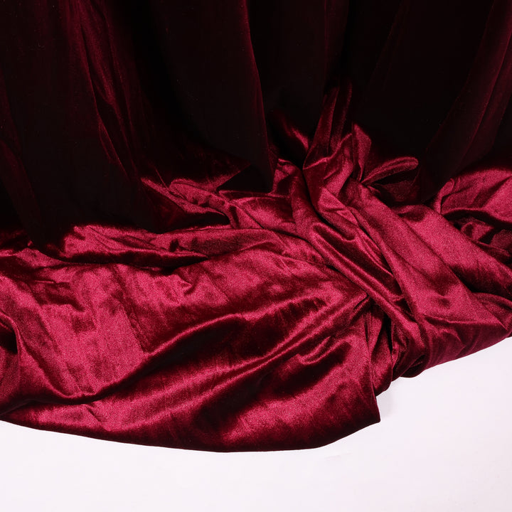 Premium Velvet Backdrop Curtain - Burgundy (3x3m) close up base