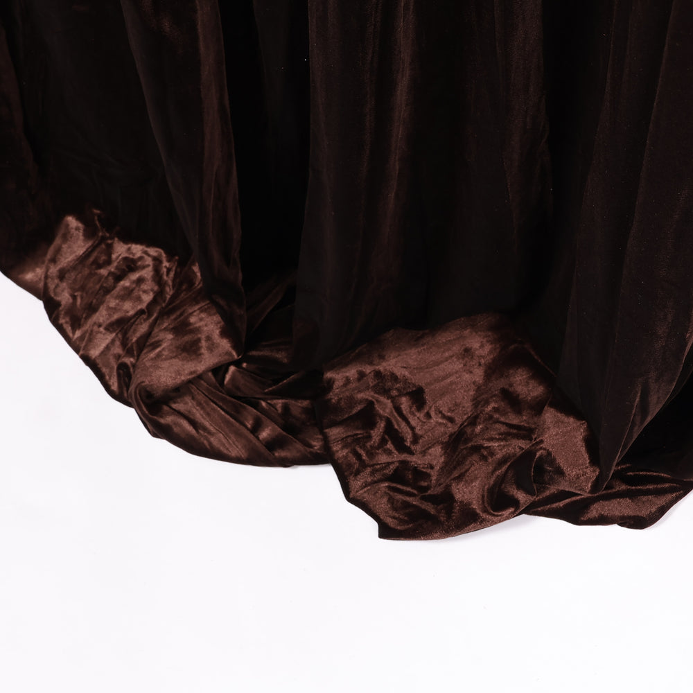 Premium Velvet Backdrop Curtain - Chocolate Brown (3x3m) close up base