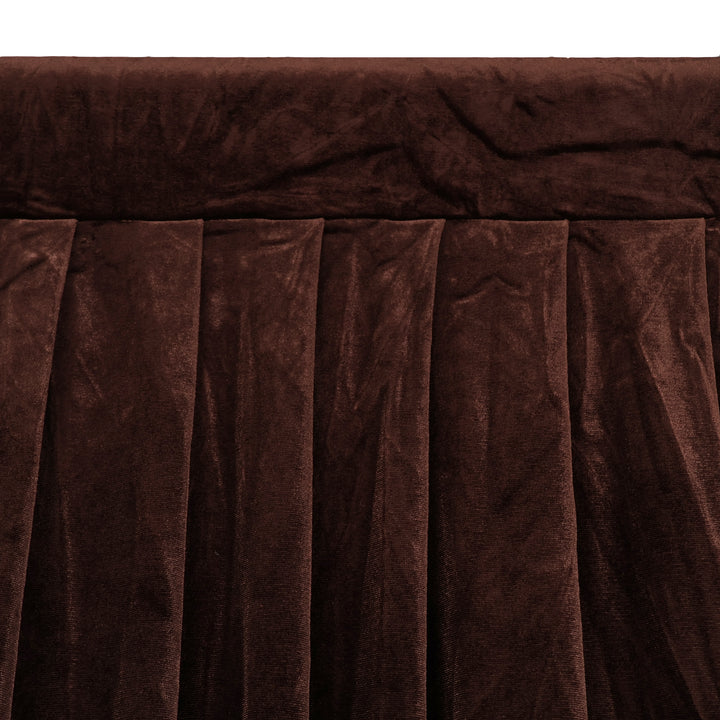 Premium Velvet Backdrop Curtain - Chocolate Brown (3x3m) close up top