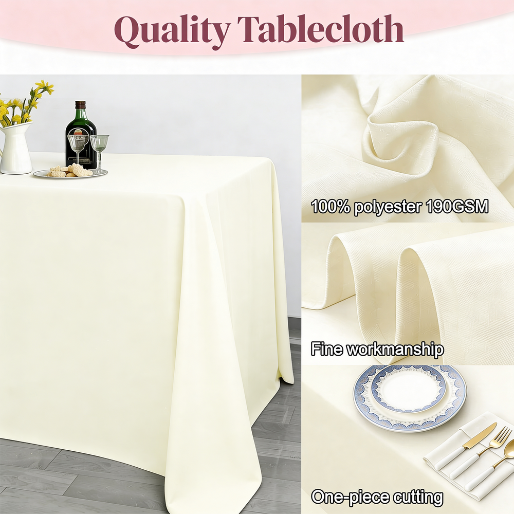 Rectangle Tablecloth - Ivory (137x244cm) Ambiance & Quality