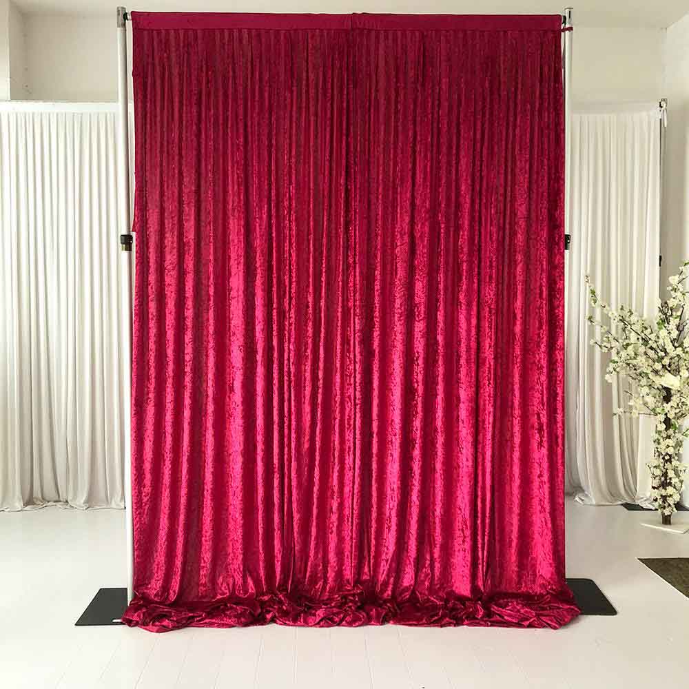 Burgundy Velvet Backdrop Curtain - 6m length x 3m high