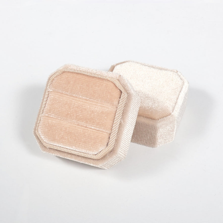 Velvet Ring Box - Ivory, 2 slots