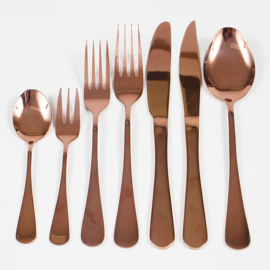 7pc Rose Gold Cutlery Set – Luna Wedding & Event Supplies