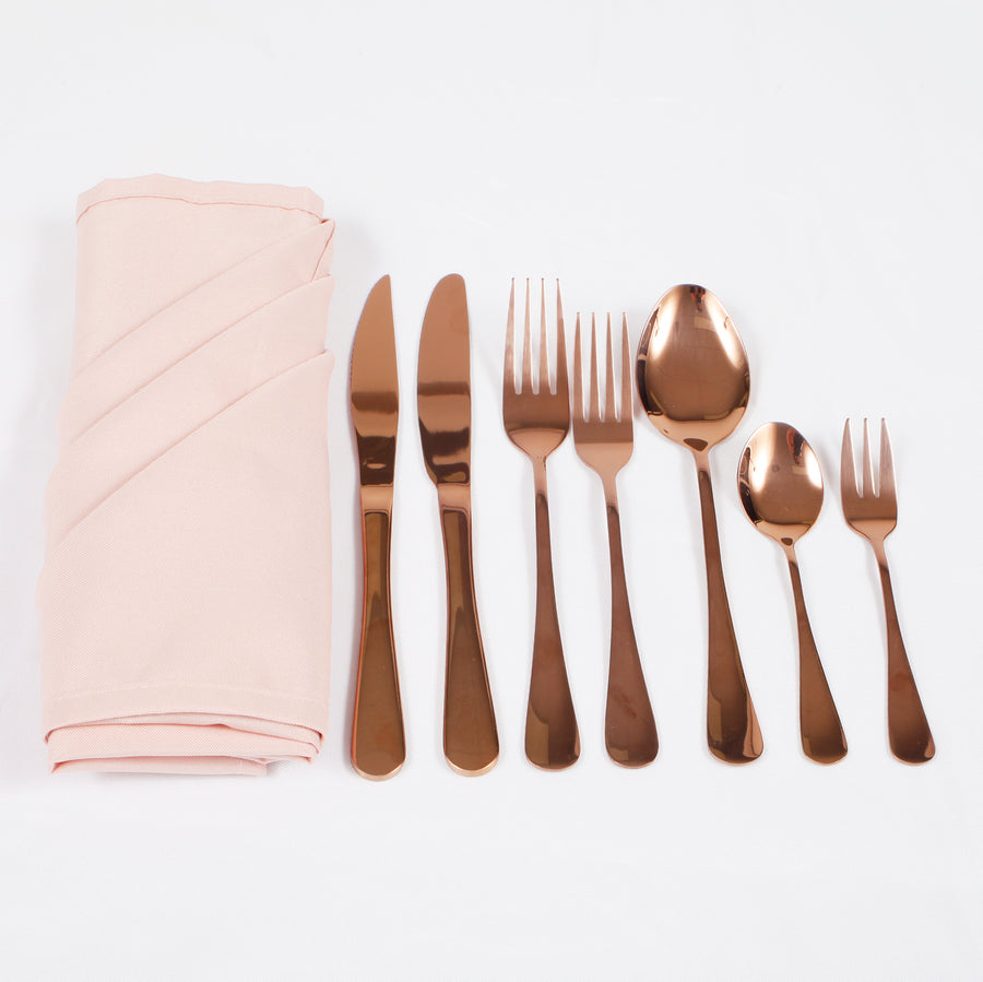 7pc Rose Gold Cutlery Set – Luna Wedding & Event Supplies