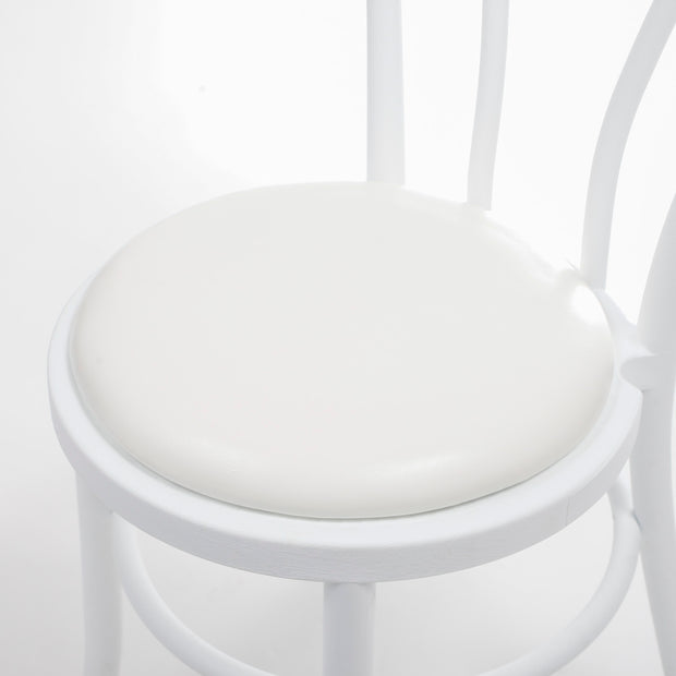 Round Bentwood Style Chair Cushion - White