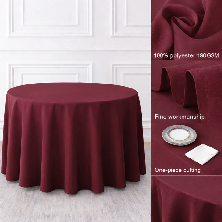 Round Tablecloth - Burgundy (150cm)