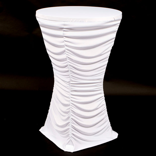 Cocktail Dry Bar Covers - Ruched Pleated - White (Square Base, 80cm top)