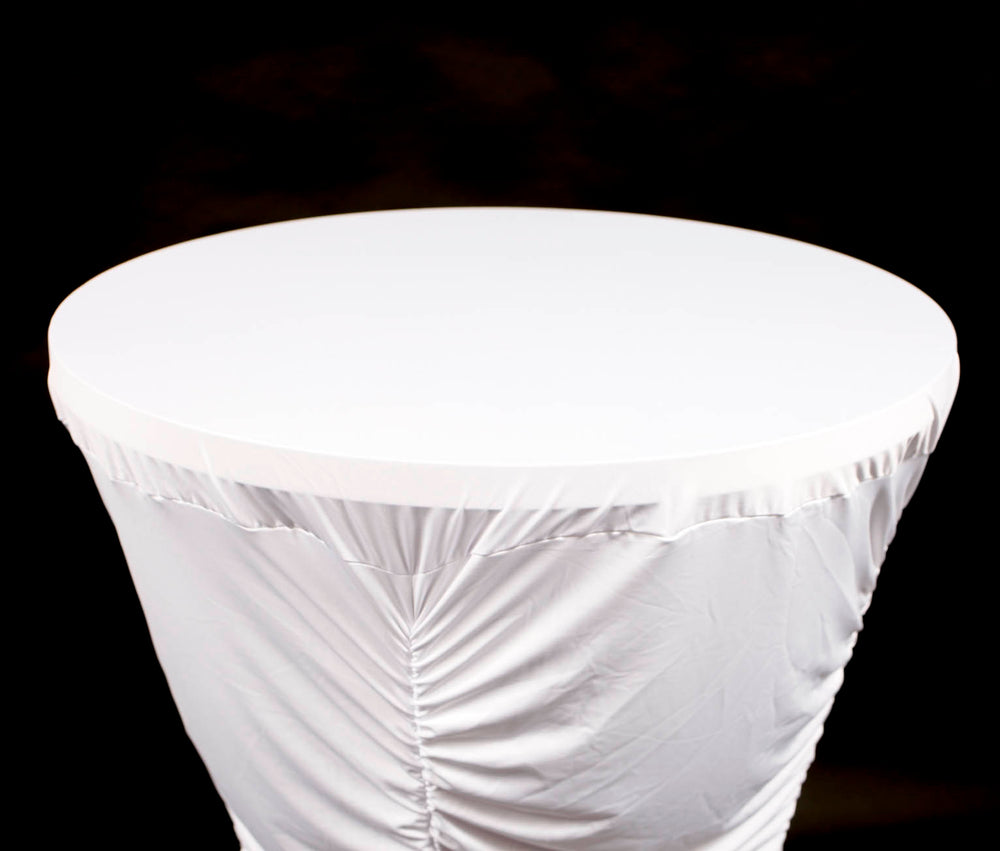 Cocktail Dry Bar Covers - Ruched Pleated - White (Square Base, 70cm) top