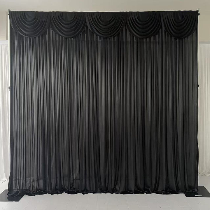 Black Ice Silk Satin Backdrops - 3 meters length x 3 meters high