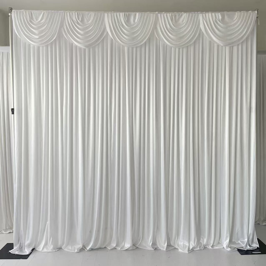 White Ice Silk Satin Backdrops - 3 meters length x 3 meters high
