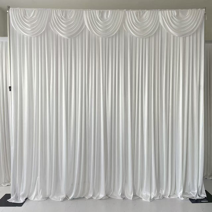 White Ice Silk Satin Backdrops - 3 meters length x 3 meters high