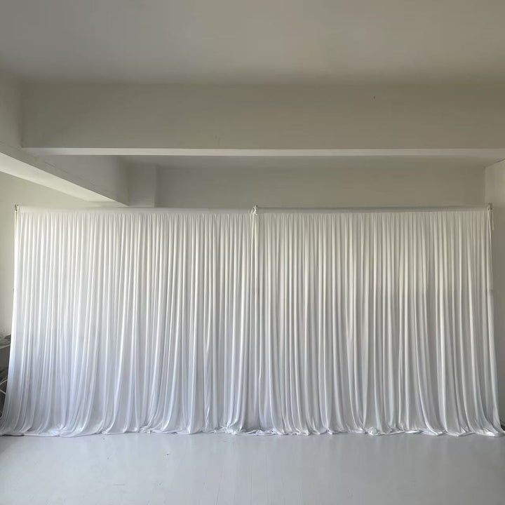 White Ice Silk Satin Backdrops - No Swag - 6 meters length x 3 meters high