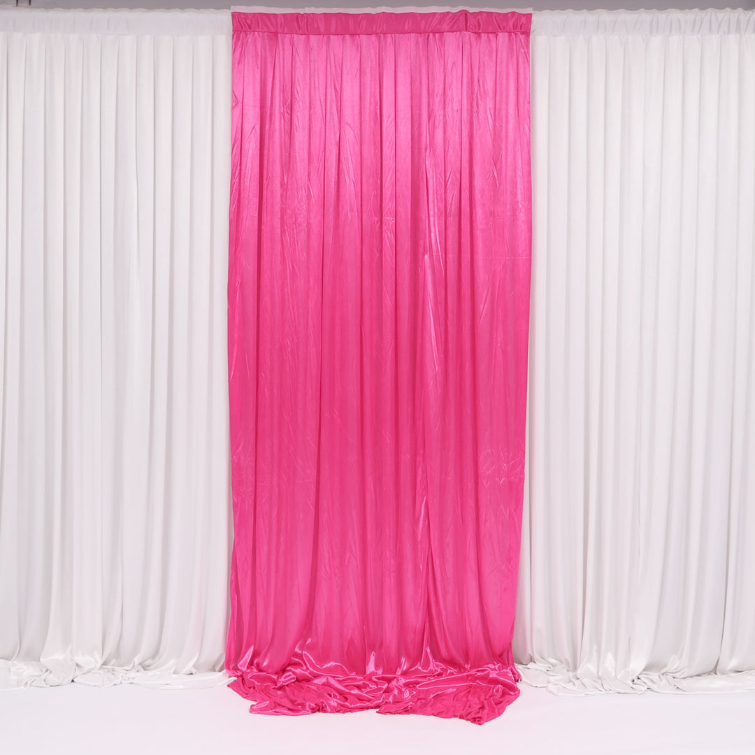 Ice Silk Satin Convertible Backdrop Panel - Hot Pink (1x3m)