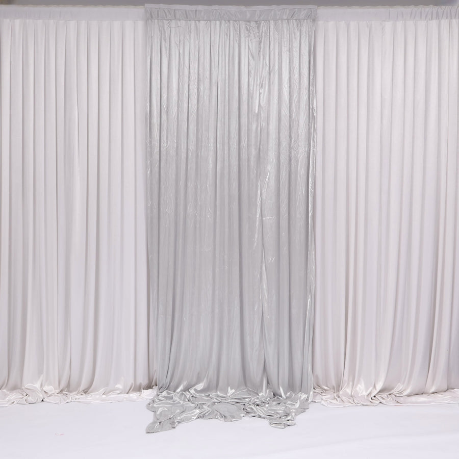 Ice Silk Satin Convertible Backdrop Panel - Silver (1x3m)