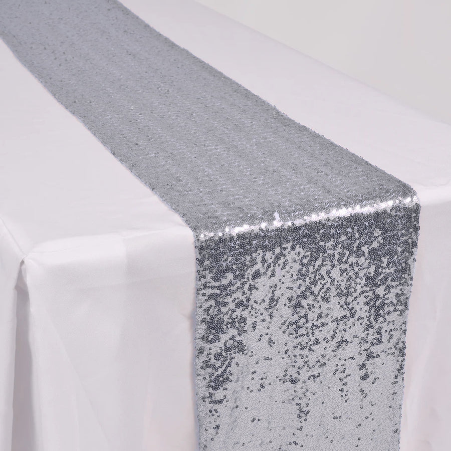 Sequin Table Runner - Silver