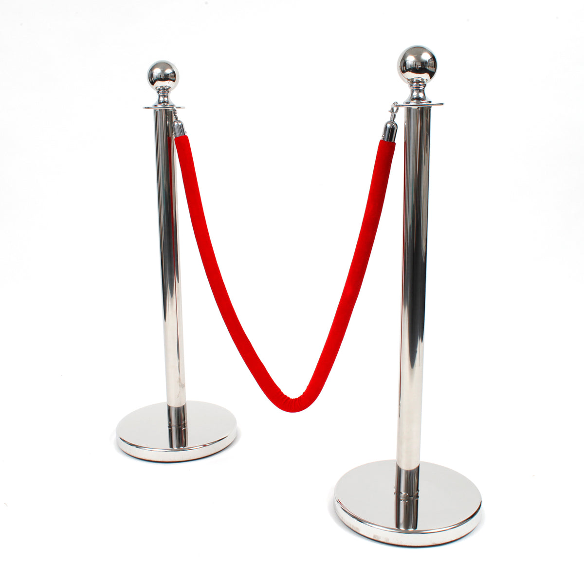 Bollard / Stanchion & Velvet Rope Set (Silver with Red Rope) – Luna ...