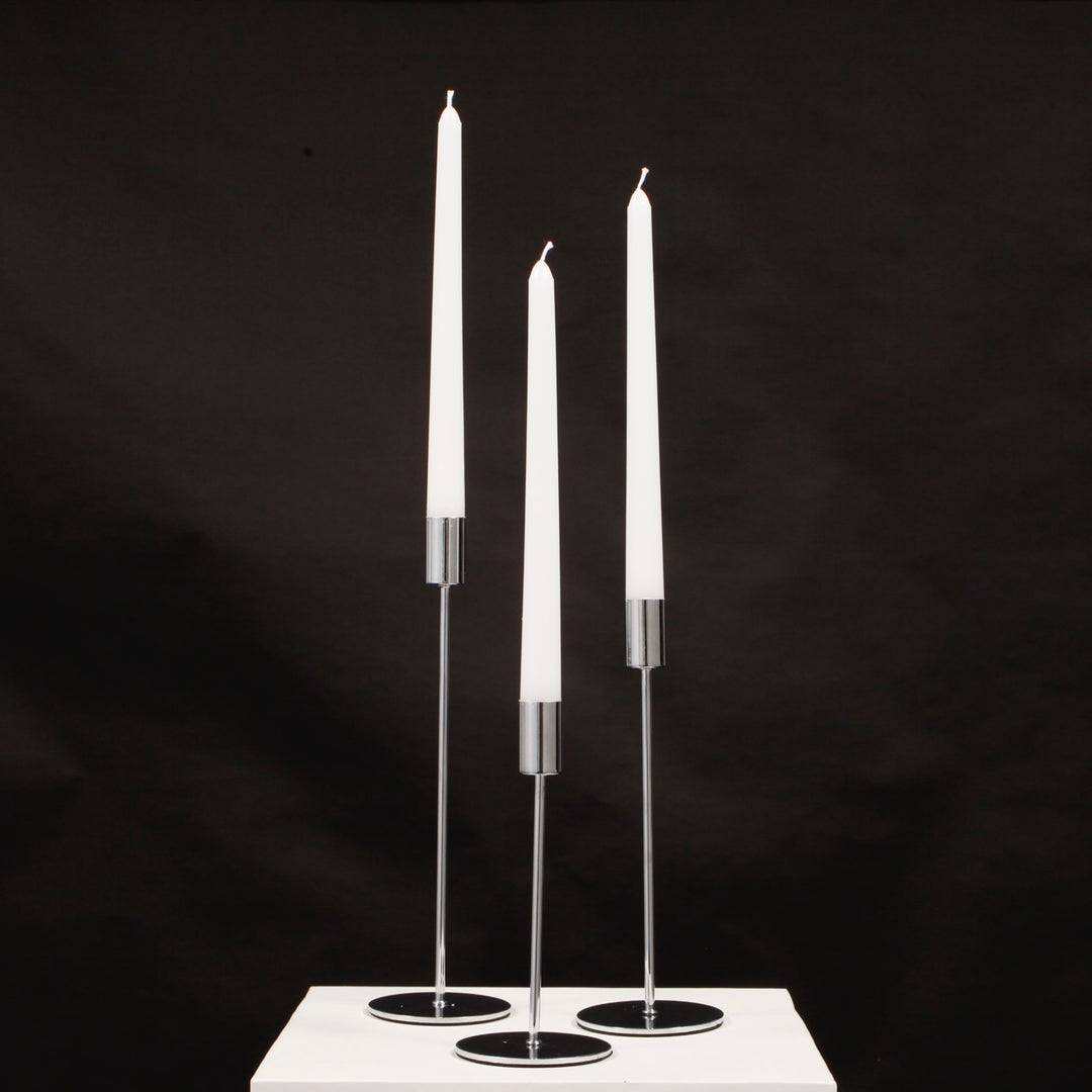 Taper Candle Holders - Silver (28cm) all sizes