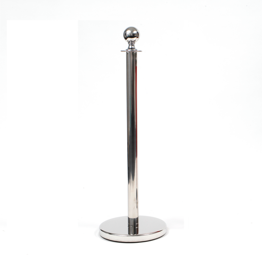 Bollard / Stanchion Pole & Base - Silver