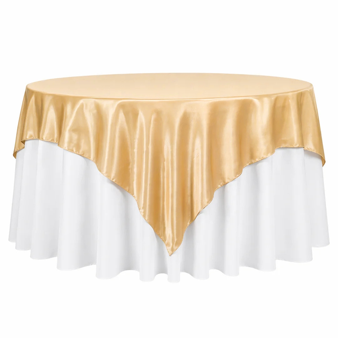 Square Satin Tablecloth Overlay - Gold (230x230cm)