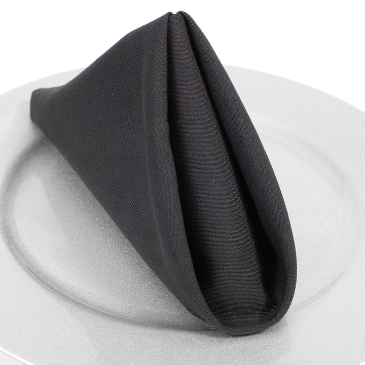 SPUN POLY Napkins - Black (50x50cm)