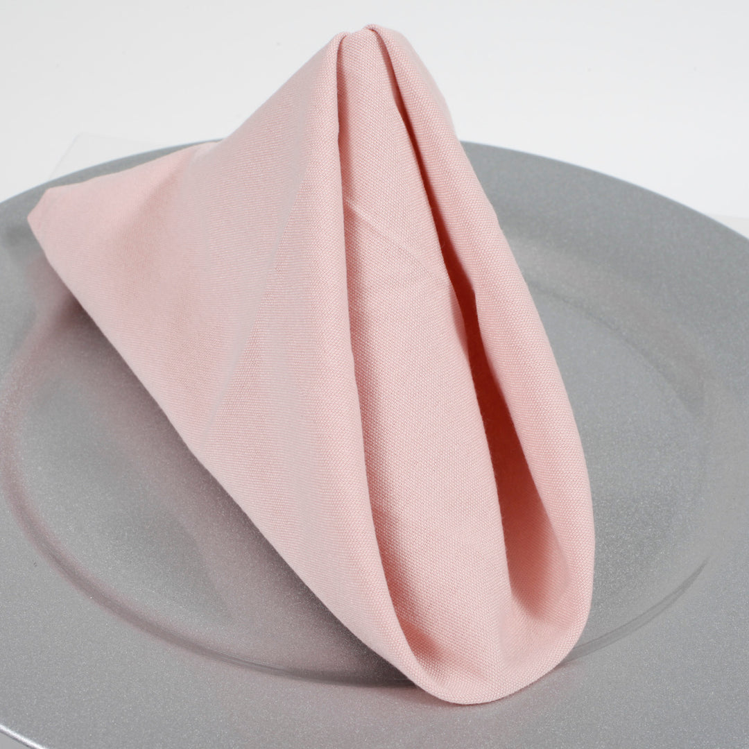 SPUN POLY Napkins - Blush (50x50cm) folded on plate