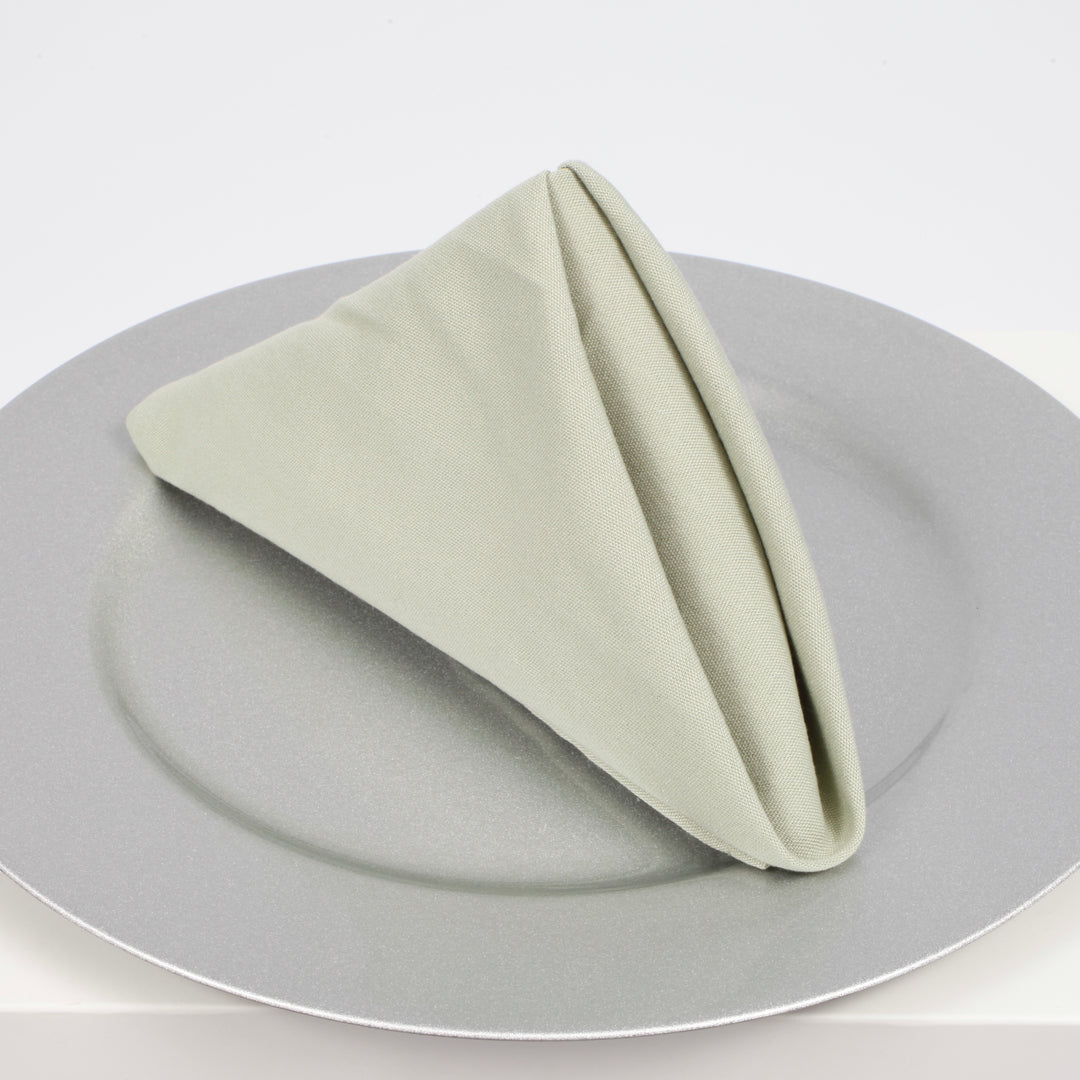 SPUN POLY Napkins - Sage (50x50cm) folded on plate