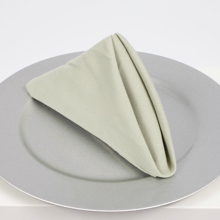 SPUN POLY Napkins - Sage (50x50cm) folded on plate