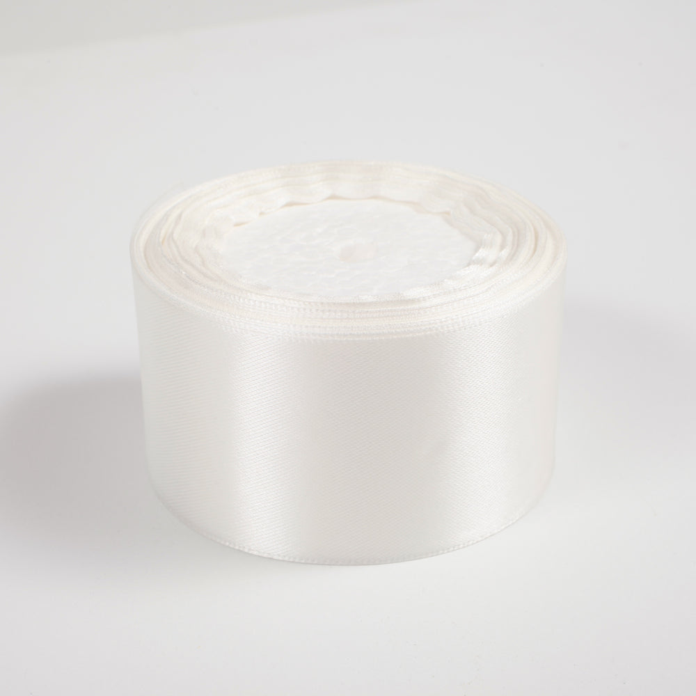 Satin Ribbon 5cm wide 22m White