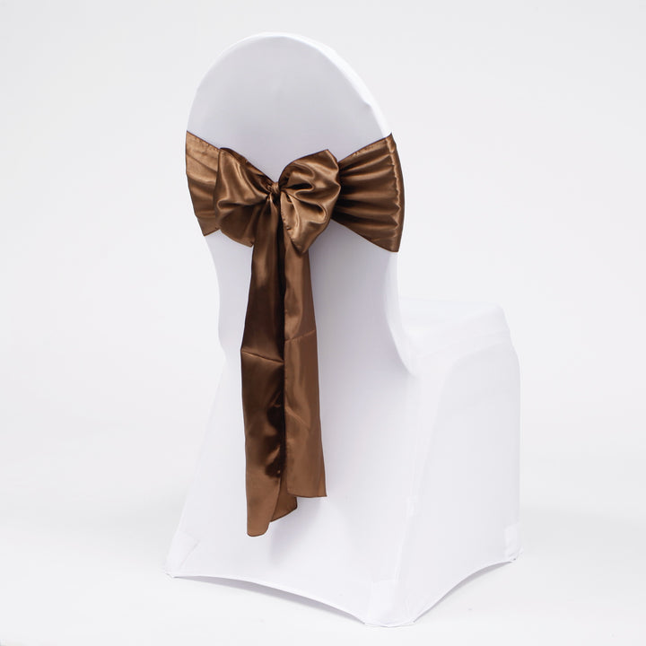 Satin Chair Sashes - Chocolate Brown