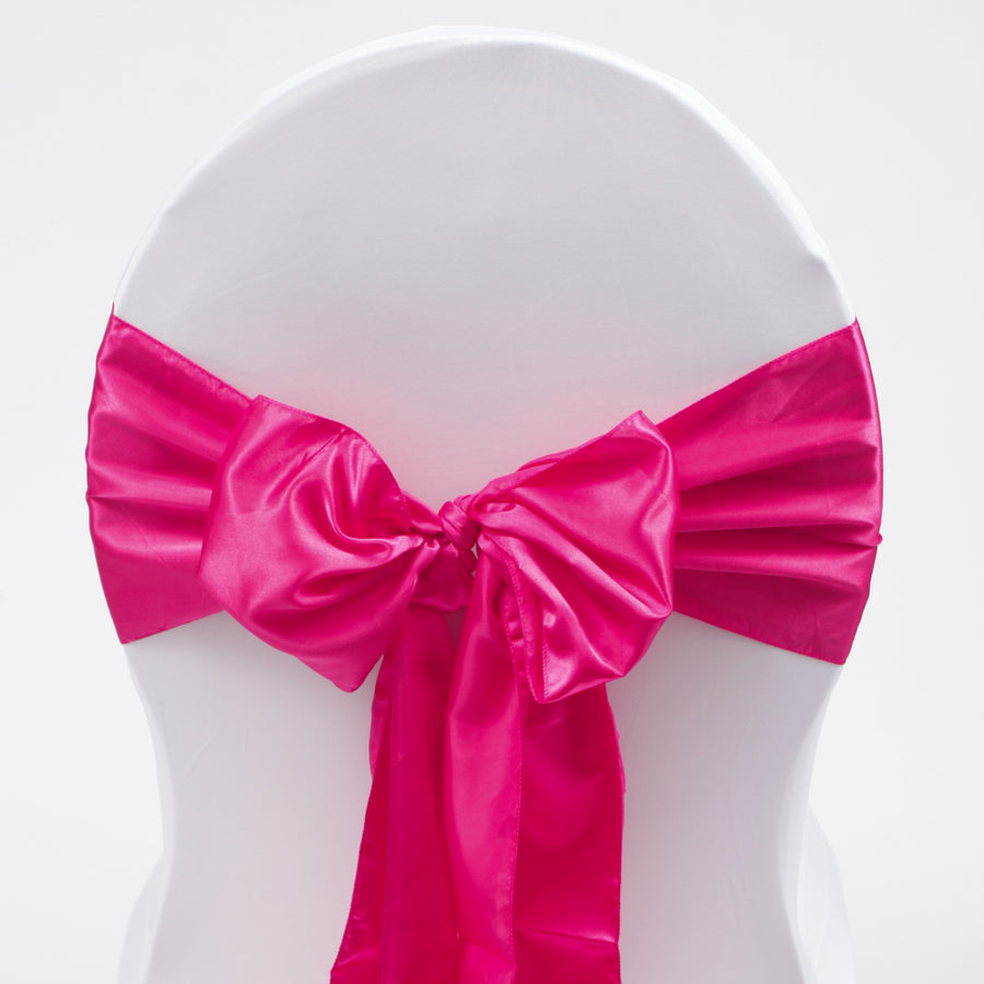 Satin Chair Sashes - Hot Pink