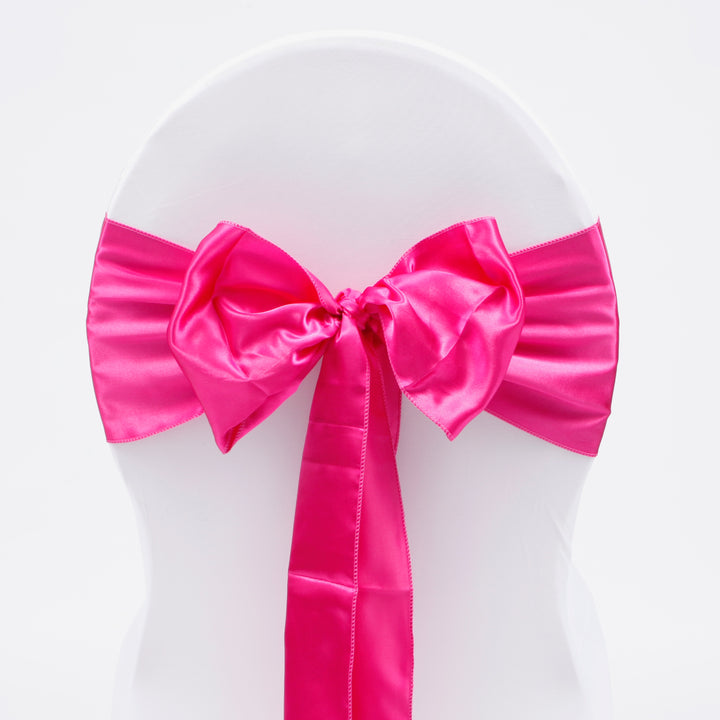 Satin Chair Sashes - Hot Pink