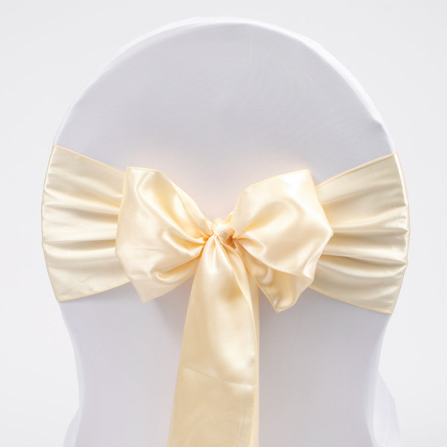 Satin Chair Sashes - Ivory