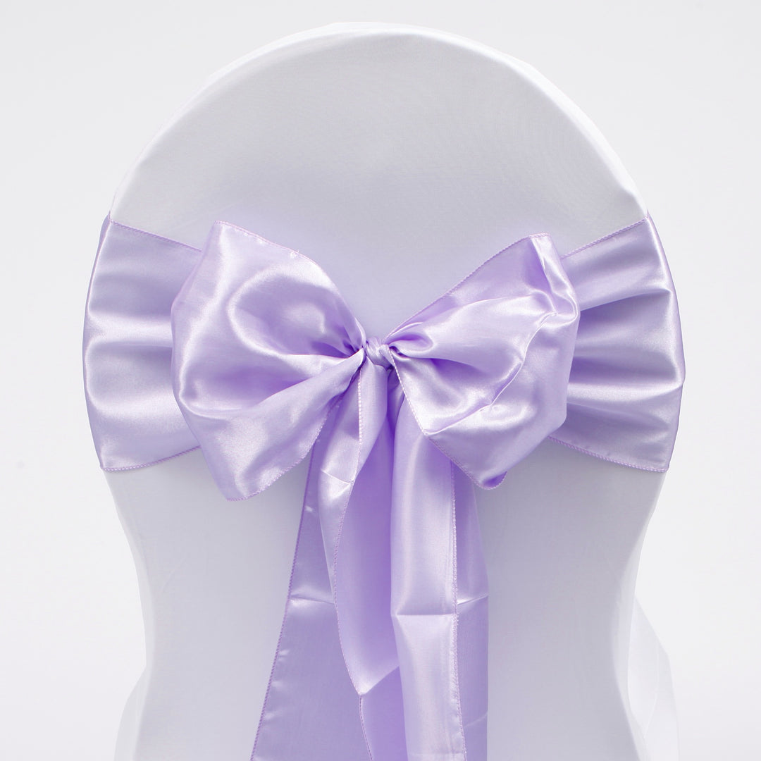 Satin Chair Sashes - Lavender