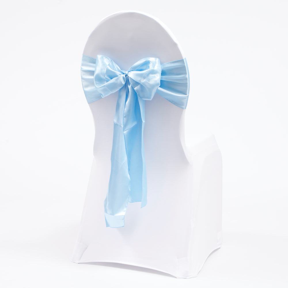 Satin Chair Sashes - Light Blue