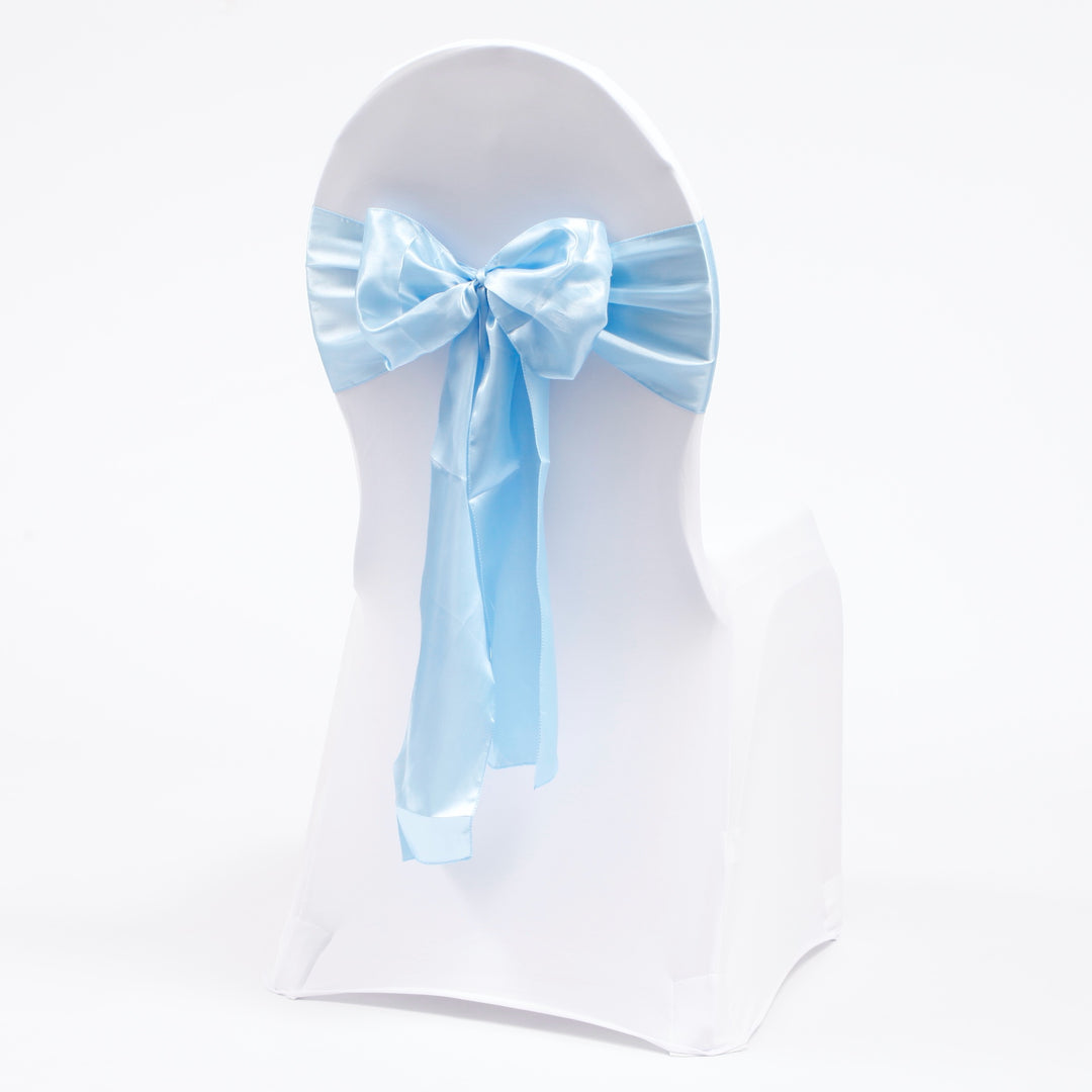 Satin Chair Sashes - Light Blue