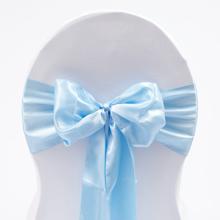 Satin Chair Sashes - Light Blue