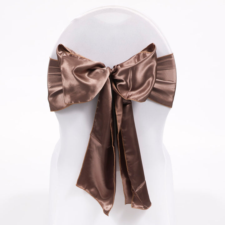 Satin Chair Sashes - Mocha full image