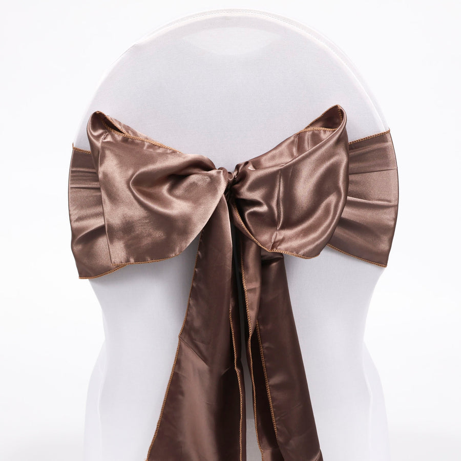 Satin Chair Sashes - Mocha