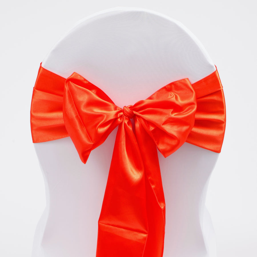 Satin Chair Sashes - Orange