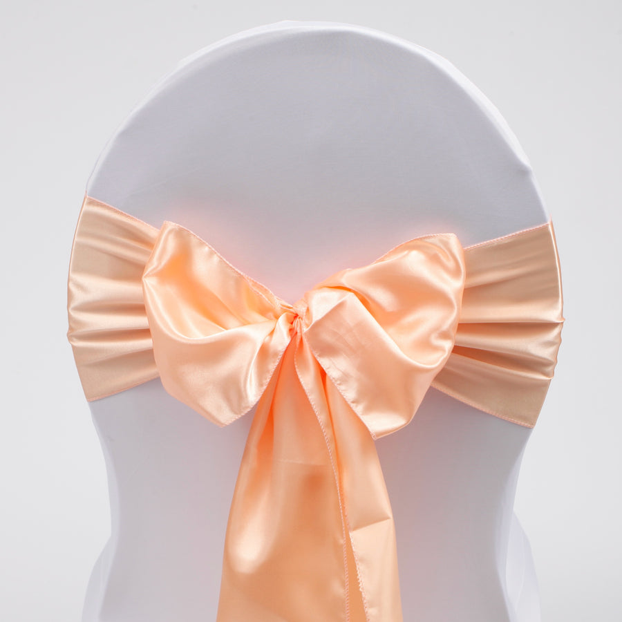 Satin Chair Sashes - Peach