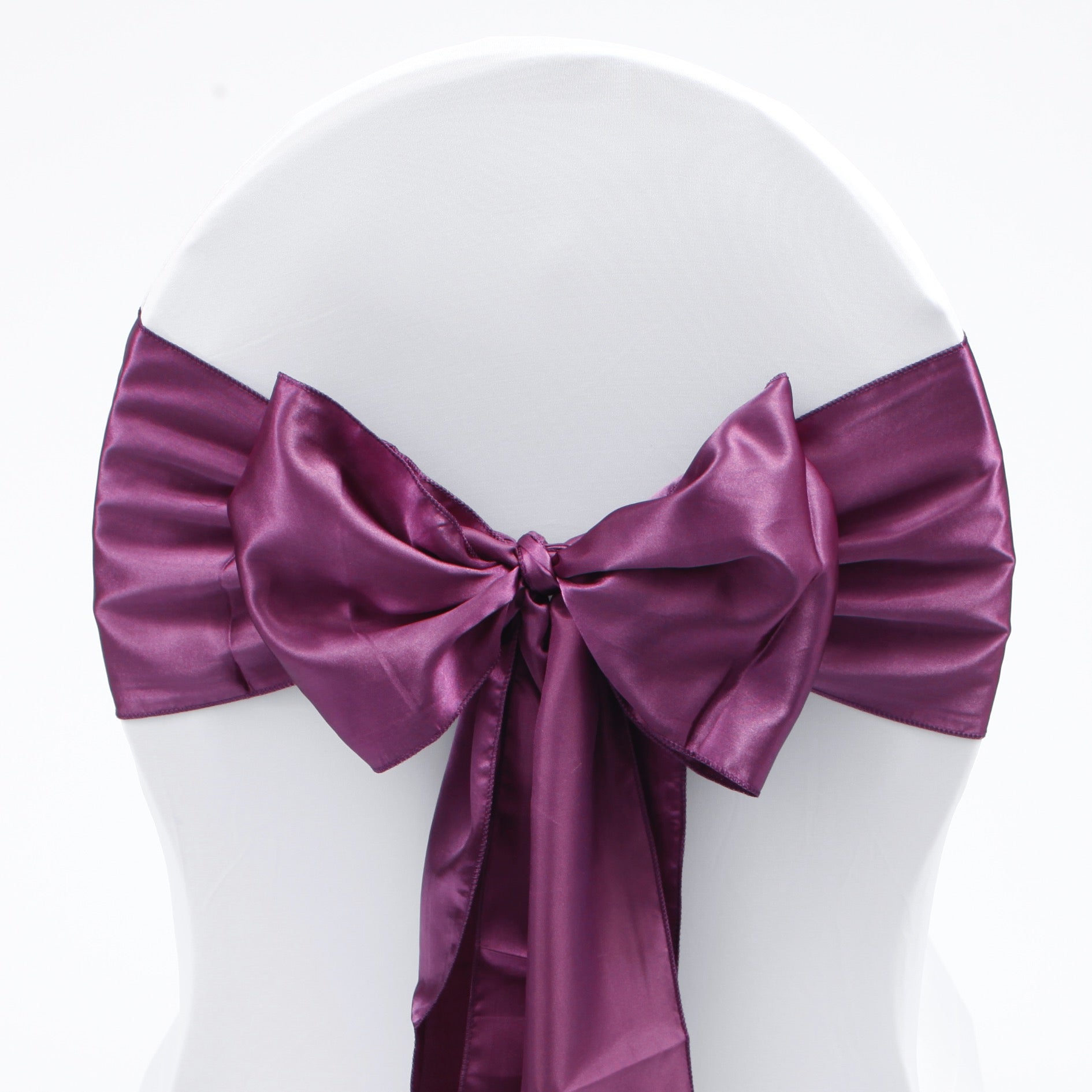 Wedding decorations / plum chair outlet sashes