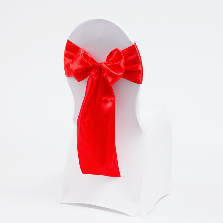 Satin Chair Sashes - Red