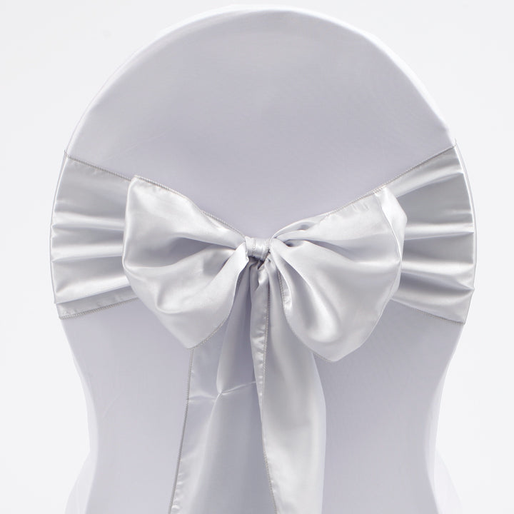 Satin Chair Sashes - Silver