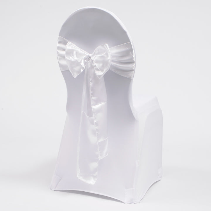 Satin Chair Sashes - White