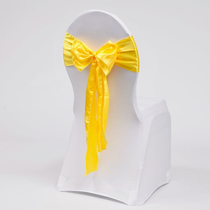 Satin Chair Sashes - Yellow