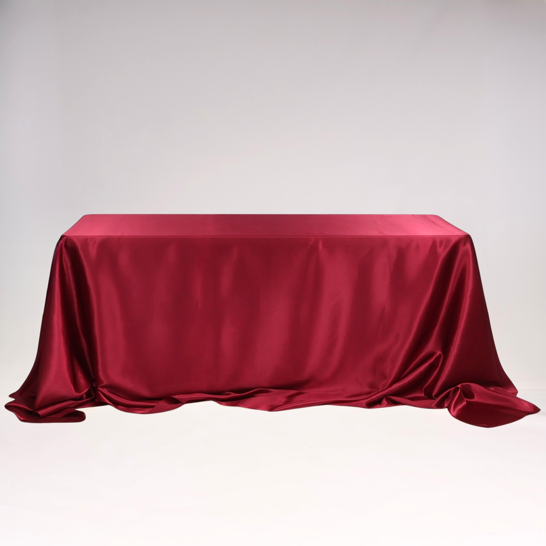 Satin Rectangle Tablecloth - Burgundy (220x330cm)