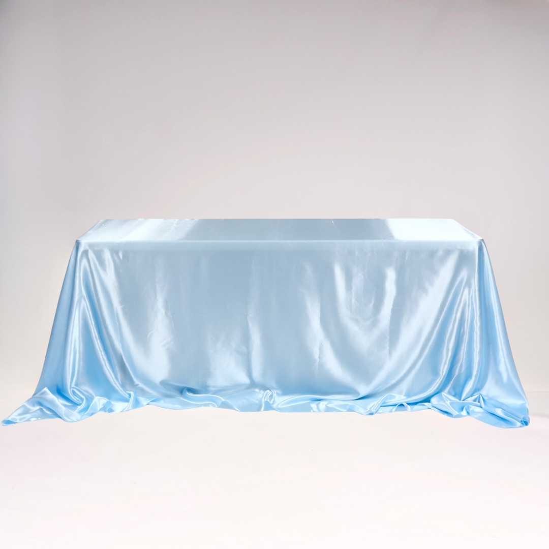 Satin Rectangle Tablecloth - Light Blue (220x330cm)